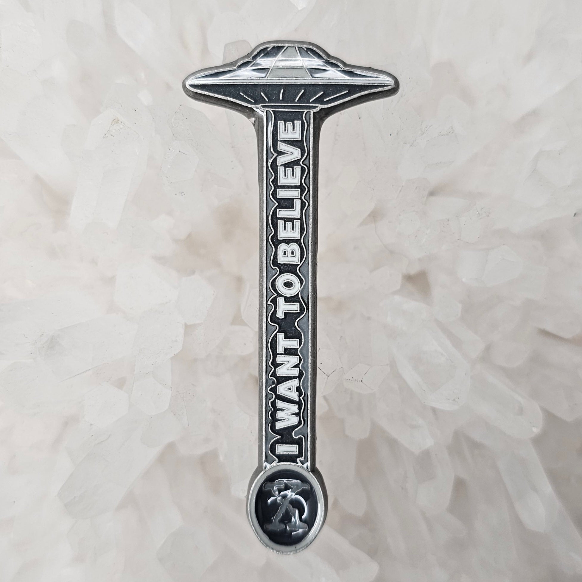 Bump Ahead Sign Mini Spoon Glow Enamel Silver Metal Pendant, Mythical  Merch