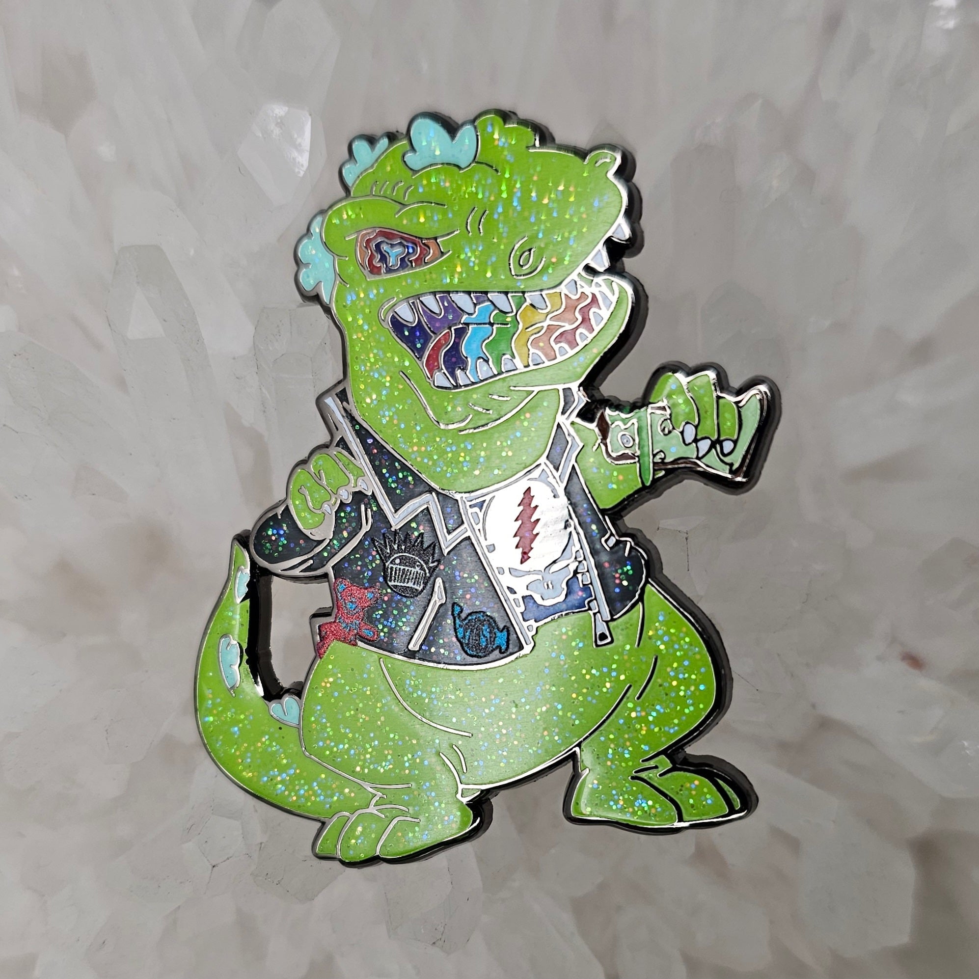 5 Pack - Lot Lizard Reptar On Shakedown Street Forever Grateful Rug Rat  Dead Head 90s Cartoon Wholesale Glitter Enamel Pins Hat Pins Bulk Lapel Pin  ...