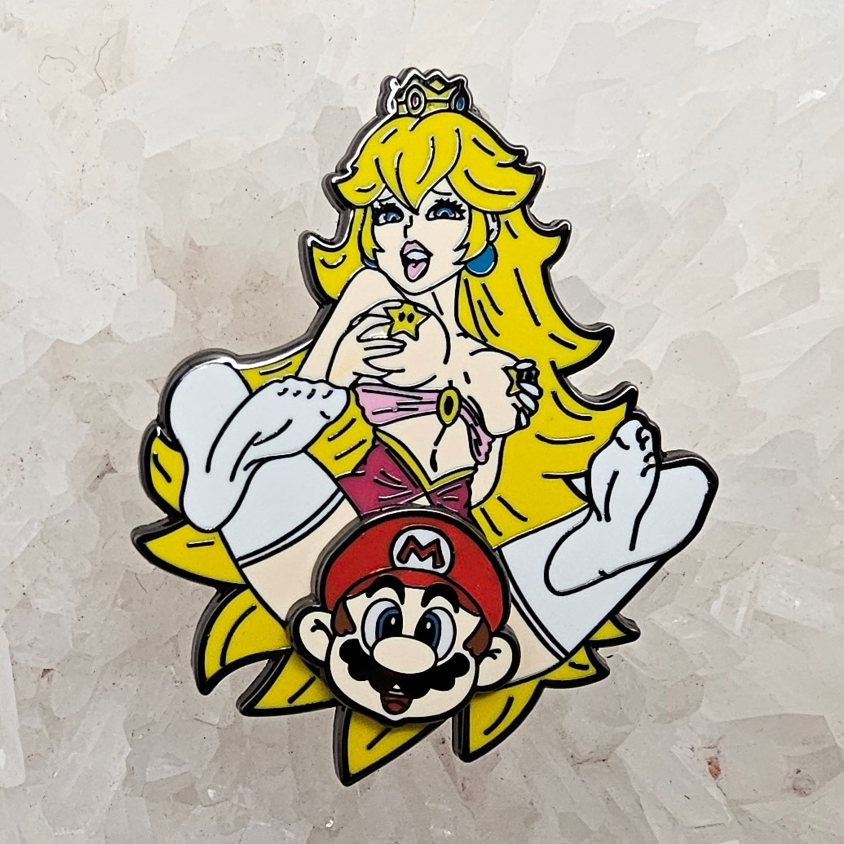 Peaches & Cream Mario Video Game Kinked Sexy Spinner Enamel Pins Hat P –  Mythical Merch