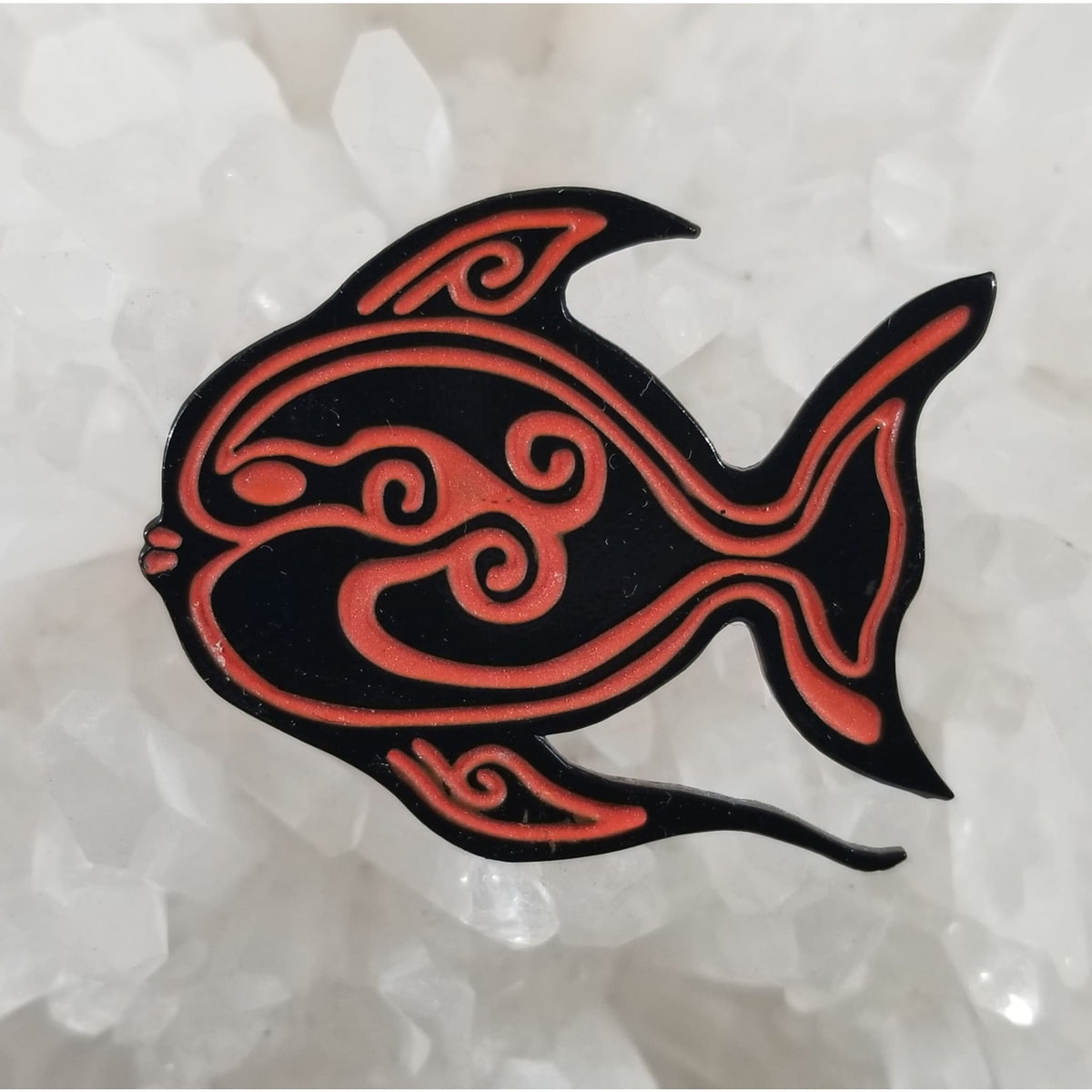 Sacred Fish Red Animal Art Glow Enamel Hat Pin – Mythical Merch