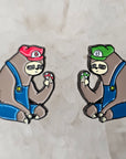 2 Pin Set - Super Sloth Bros Video Game Buddies Set Enamel Pins Hat Pins Lapel Pin Brooch Badge Festival Pin Set(2)