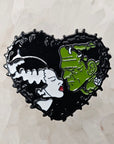Spooky Love Frankenstein & Bride Horror Heart Enamel Pins Hat Pins Lapel Pin Brooch Badge Festival Pin