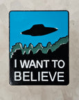 I Want To Believe X Files 90s Tv Alien Ufo Flying Saucer Enamel Pins Hat Pins Lapel Pin Brooch Badge Festival Pin