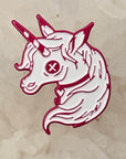 Creepy Unicorn Zombie Horse White Pink Metal Enamel Pins Hat Pins Lapel Pin Brooch Badge Festival Pin