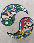 2 Pin Set - Ying Luigi Mari Yang Video Game Buddies Puzzle Set Enamel Pins Hat Pins Lapel Pin Brooch Badge Festival Pin Set(2)