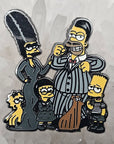 5 Pack - The Addams Simpsons Family Horror Cartoon Wholesale Glow Enamel Pin Hat Pin Bulk Lapel Pin Brooch Badge Festival Pins