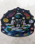 Chakranaut Meditation Astronaut Chakra Cosmonaut Space Buddha Planet Glitter Enamel Pins Hat Pins Lapel Pin Brooch Badge Festival Pin