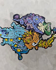 Lion Elephant Snake Cloud Creature Trippy Psychedelic Art 3D Enamel Pins Hat Pins Lapel Pin Brooch Badge Festival Pin