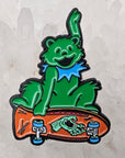 Skateboard Dancing Bear V2 Grateful Skating Dead Lot Enamel Pins Hat Pins Lapel Pin Brooch Badge Festival Pin