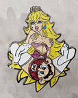 Peaches & Cream Mario Video Game Kinked Princess Sexy Peach Spinner Glitter Enamel Pins Hat Pins Lapel Pin Brooch Badge Festival Pin