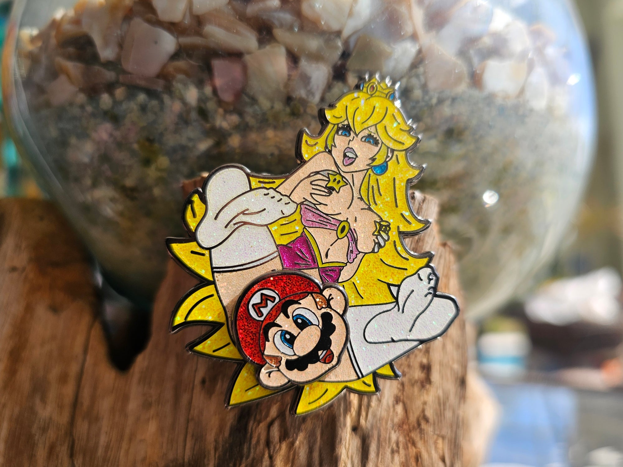 5 Pack -  Peaches &amp; Cream Mario Video Game Kinked Sexy Wholesale Spinner Glitter Enamel Pins Hat Pins Lapel Pin Bulk Brooch Badge Festival Pin