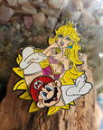 5 Pack -  Peaches & Cream Mario Video Game Kinked Sexy Wholesale Spinner Glitter Enamel Pins Hat Pins Lapel Pin Bulk Brooch Badge Festival Pin