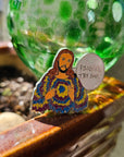 Deemsus Psssst Try Dmt Hippie Jesus Festie Wook Deemster Silver & Glitter Enamel Pins Hat Pins Lapel Pin Brooch Badge Festival Pin