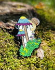 Inky Cap Mushroom Melt Snail Mycology Shroom Psychedelic Art Enamel Pin Hat Pin Lapel Pin Brooch Badge Festival Pin