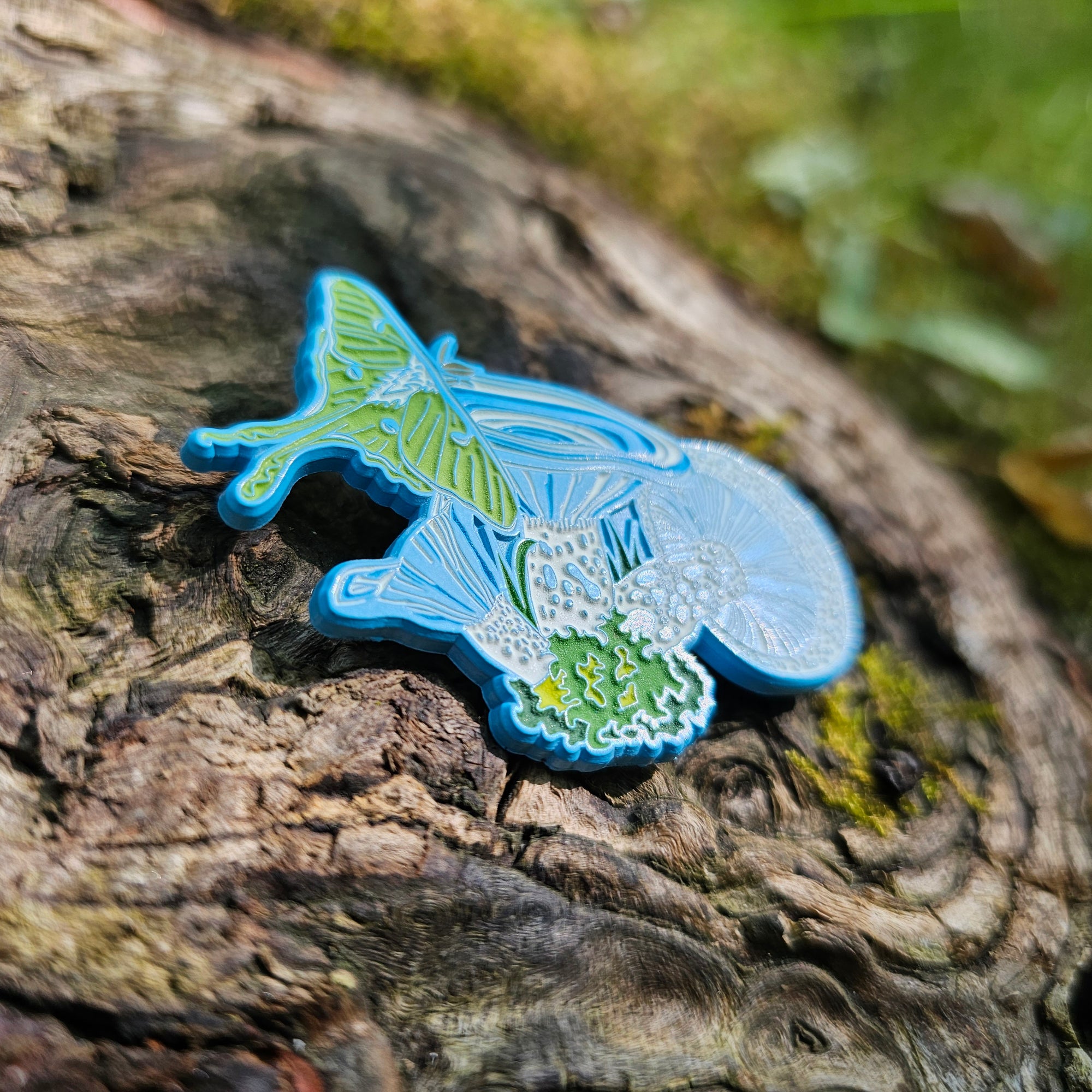 10 Pack - Mythical Mushroom Moth Blue Dyed Metal Psychedelic Shroom Nature Art Insect Wholesale Glow Enamel Pins Hat Pins Lapel Pin Brooch Badge Bulk Festival Pin