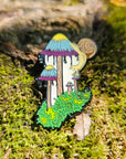 Inky Cap Mushroom Melt Snail Mycology Shroom Psychedelic Art Enamel Pin Hat Pin Lapel Pin Brooch Badge Festival Pin